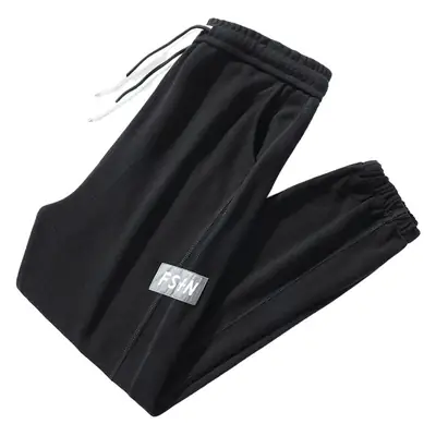 Men Grey Fleece Lined Ankle Tied Sweatpants