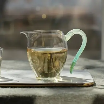 High Borosilicate Tea Cups Set with Colorful Handles