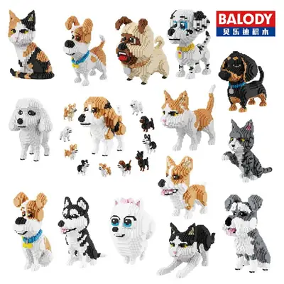 Beiledi Micro-Particle Cat Dog Building Blocks 16013-16064