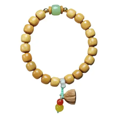 Indonesia Sandalwood Old Beads Wooden Lotus String Bracelet