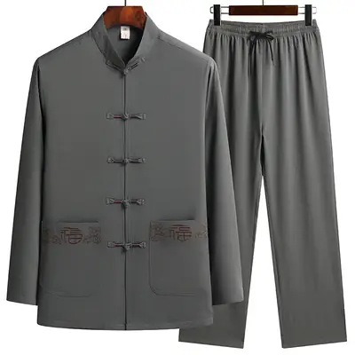 Tang Suit Long Sleeve Grandpa 60-70-80 Birthday