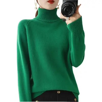 Women's Purple Wool Turtleneck Sweater 2025