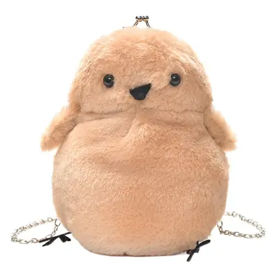 Cute White Plush Chick Clip Mobile Phone Bag for Women