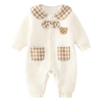 Baby Jumpsuit Autumn Plaid Cartoon Romper