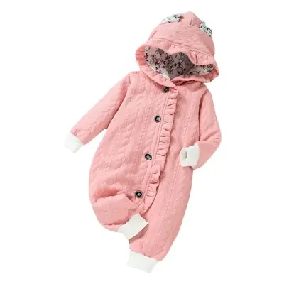 Pink Floral One-Piece Baby Suit for Girls Spring Autumn