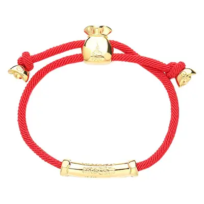 Red Gold Embroidered Treasure Bucket Bracelet for Women