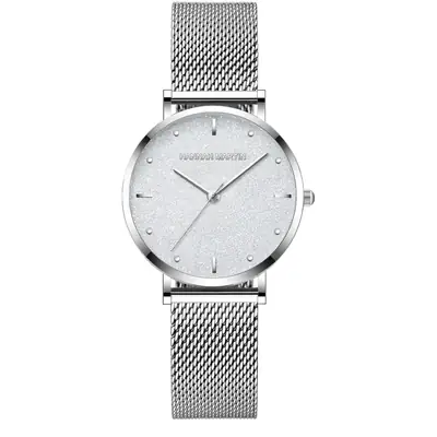 Frosted Star Watch for Women Rose Gold Mesh Belt