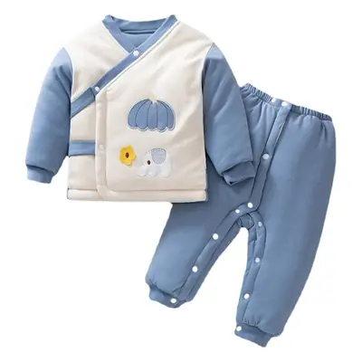 Baby Pink Monk Coat Set for Newborns Warm Cotton Padded