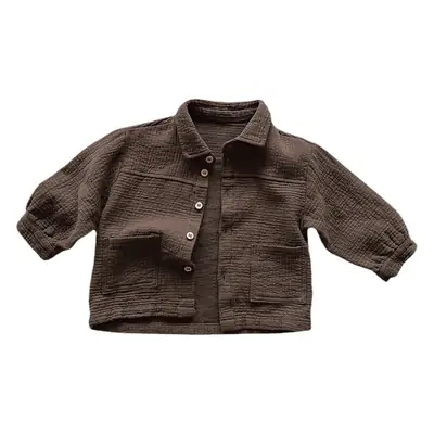 Kids Cotton Button Shirt Tan 2026 Spring