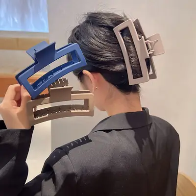 Super Square Frosted Rubber Hair Clips 12.5cm