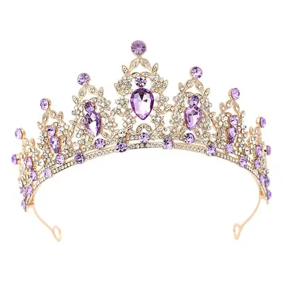 Purple Crystal Bridal Crown for Girls 18+