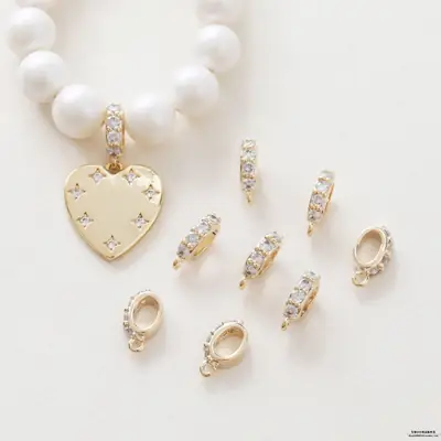 14K Gold Zircon Open Ring Necklace Bracelet Set