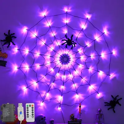 LED Spider Web Lamp for Halloween Decor