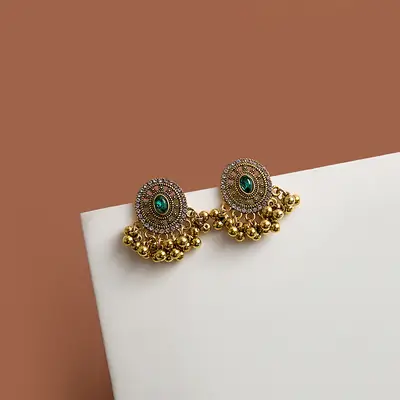 Vintage Gold Ball Tassel Earrings for Women