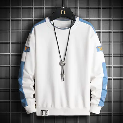 Men Blue Contrast Sweatshirt YP-2150P25