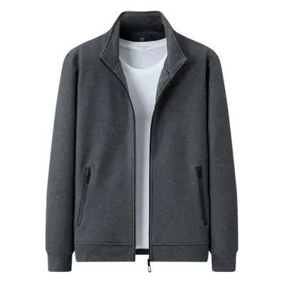 Men's Black Cotton Full Zip Jacket Sportswear