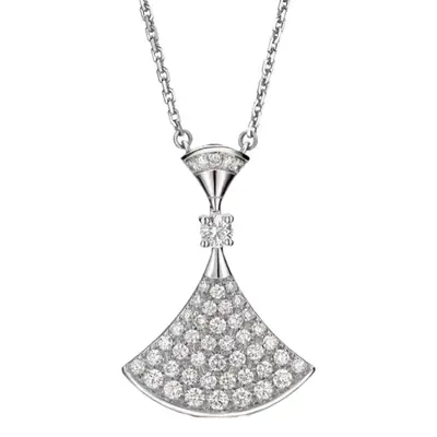 Women's 925 Sterling Silver Fan Pendant Necklace