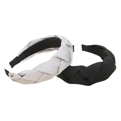 French Style High Cranial Hair Band White Black 2024
