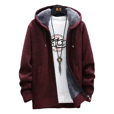 Men Maroon Fleece Hoodie Fat Plus Size