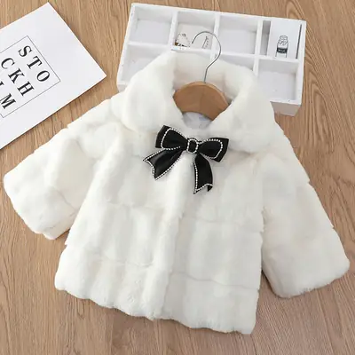 Pink Faux Fur Baby Coat for Girls 1.5Yr Winter