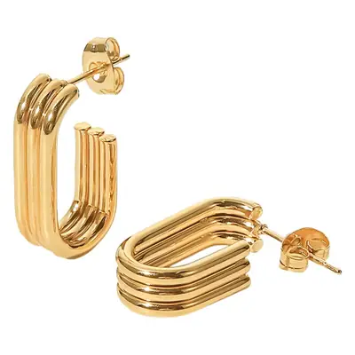 18K Gold U-Shaped Earrings 2.1cm Tall