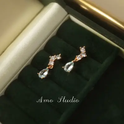 Blue Sea Topaz Earrings for Women 2022