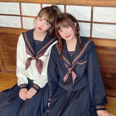 Navy Blue Japanese School Uniform Skirt Set