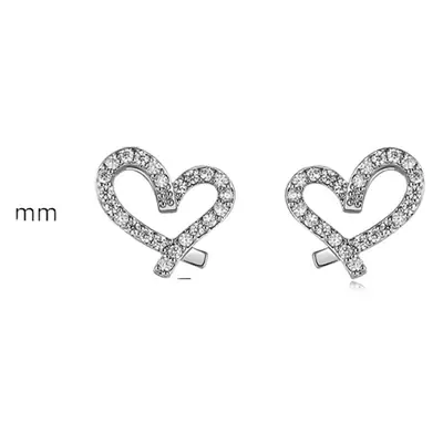 Heart Shaped Full Diamond Zircon Earrings for Women