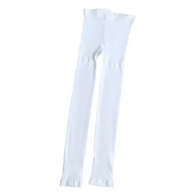 Girls Thin Leggings White Nine Point Footless Pantyhose