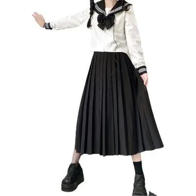 Black Collar Polo Shirt with Sailor Tie Bow