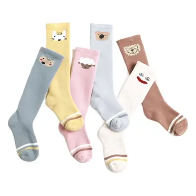 Children's Cartoon Terry Socks Brown Knee Length