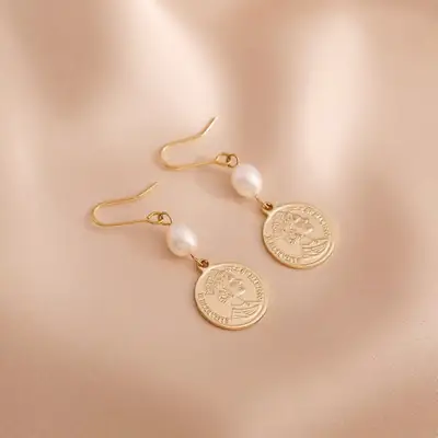 Gold Plated Pearl Earrings for Women