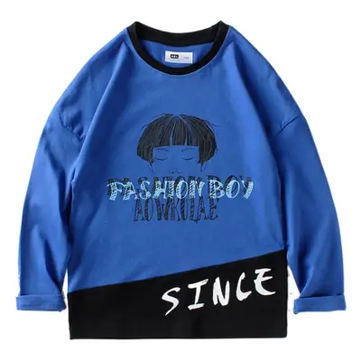 Blue Fashion Boy Sweatshirt for Boys Long Sleeve Printed