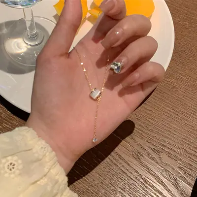 Gold Plated Clavicle Necklace for Women Summer Light Luxury