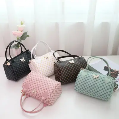 Women's Butterfly Print Handbag with Chain Strap