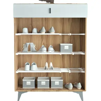 White Nail-Free Kitchen Partition Shelf 30-45cm
