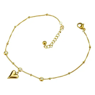 18K Gold Heart Crystal Achor Women's Jewelry