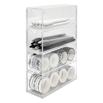 Multi-Layer Acrylic Storage Rack for Desk Organization