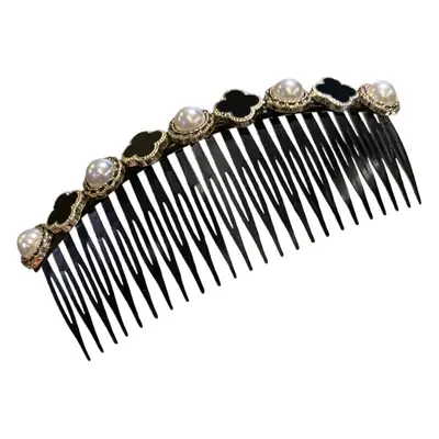 Pearl Hair Comb with Gold Plated Design