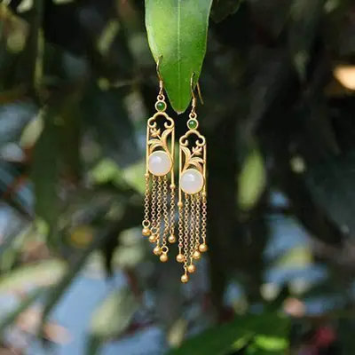 Gold Plated Tassel Earrings for Women