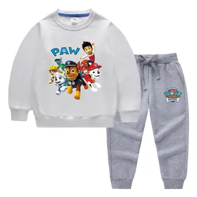 PAW-themed Cotton Kids Sweatshirt & Trouser Set Light Blue