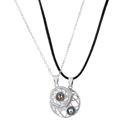 Magnetic Sun Moon Pendant Set for Women
