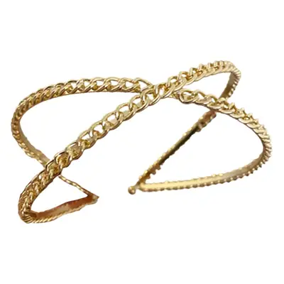 Gold X-Shaped Hair Hoop for Women Daily Wear
