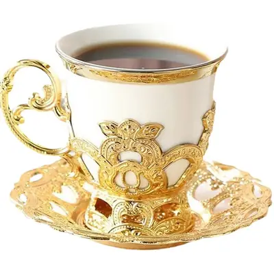 Gold 2-Cup Saucer Gift Box for Coffee