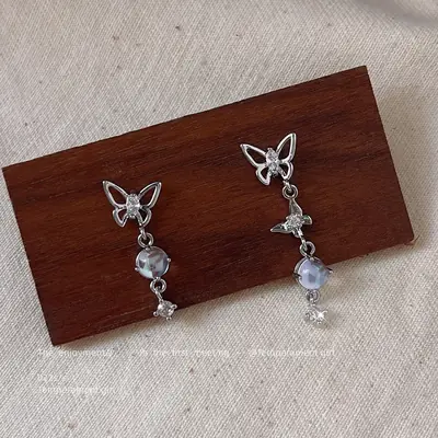 Sweet Butterfly Earrings with Micro Zircon 925 Silver