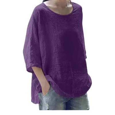 Women Tencel Cotton 3Q Sleeve Pullover Large