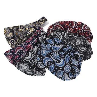Cross-border Hair Headband Red Paisley Net Wrap