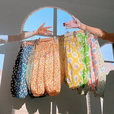 Girls Floral Anti-Mosquito Pants 2025 Summer