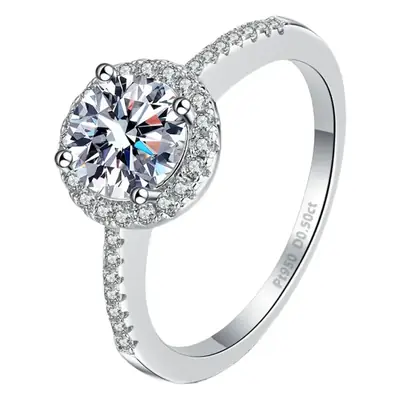 Genuine Imported Moissanite Wedding Ring 50 Points 1 Carat Sterling Silver
