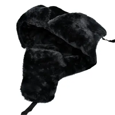Men Winter Velvet Hat Black China Flag Ear Protectors